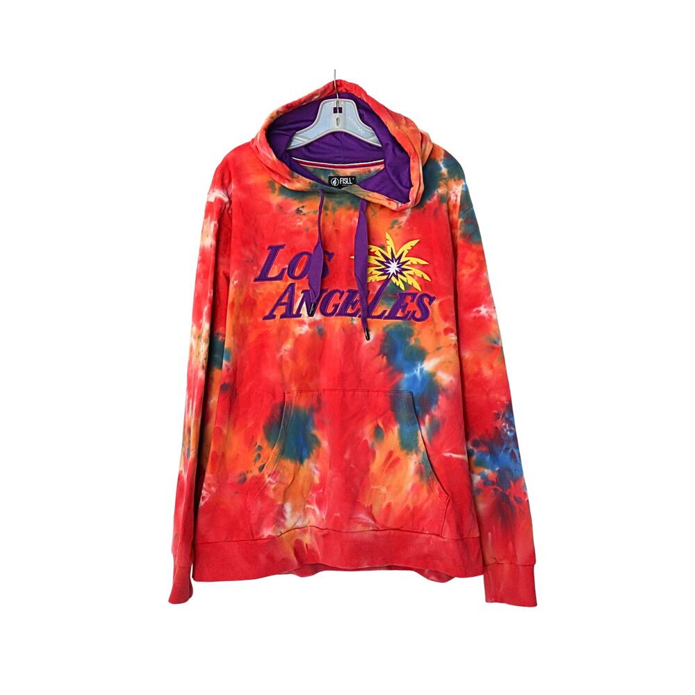 FISLL Men's Tie Dye LA Sparks Hoodie - Salmon - XXL